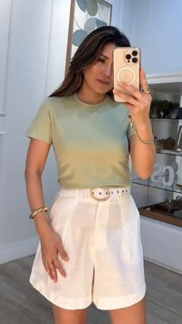 Blusa De Malha Bruna Mangas Curtas