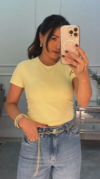 Blusa Cropped Suplex Pollyana Mangas Curtas