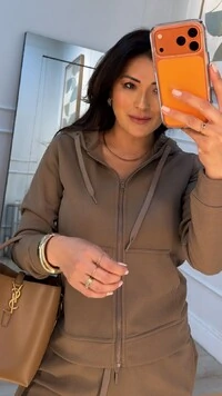 Jaqueta Casaco Moletom Leila Capuz Com Amarração Regulável