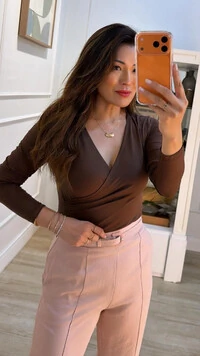 Blusa Cachequer Suplex Mangas Longas Renata Decote V