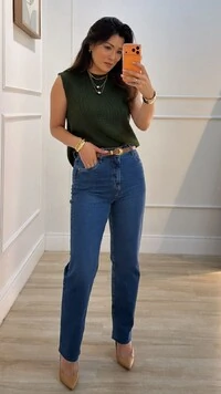 Blusa Regata Tricot Natasha Gola Careca