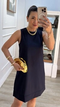 Vestido Curto Liso Annie Gola Careca