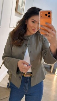 Jaqueta Casaco Suede Monique Botões Amadeirados