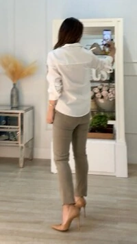 Camisa Tricoline Bolso Único Gabriela Martingalê Nos Punhos