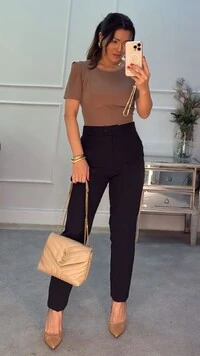 Cropped Alfaiataria Mangas 3/4 Cibele Decote V Posterior