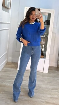 Blusa Tricot Detalhes Entrelaçados Aline Mangas Bufantes