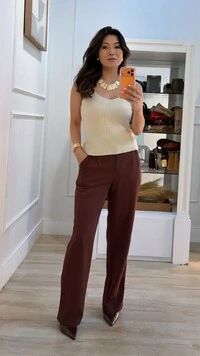 Blusa Regata Básica Tricot Lilian Alças Largas