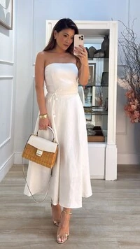 Vestido Midi Evasê Tomara Que Caia Ceci