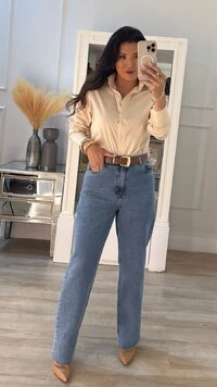 Maxi Camisa Talita Com Pregas Nos Punhos