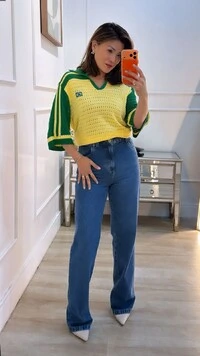 Blusa Tricot Vazada Brasil Kayla Gola Polo