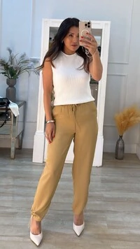 Blusa Colete Tricot Canelado Halley Detalhe Gola Enrolado