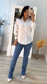 Maxi Camisa Talita Com Pregas Nos Punhos