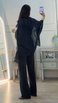 Calça Pantalona Tabatha Cinto Couro Eco