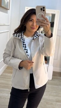 Jaqueta Corta Vento Lupita Forro Quadriculado