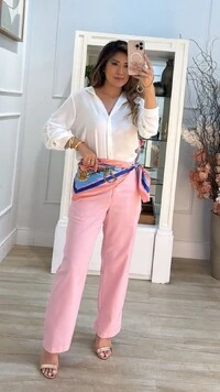 Maxi Camisa Jessie Viscose Mangas Longas Com Martingale