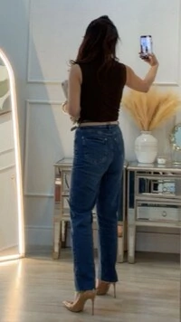 Blusa Regata Com Nervuras Caneladas Luiza Gola Alta