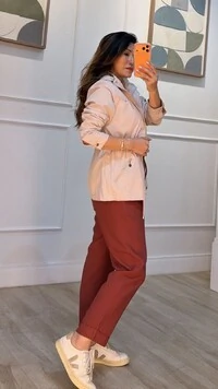 Parka Com Puxadores Reguláveis Na Cintura Luna Botões Dourados