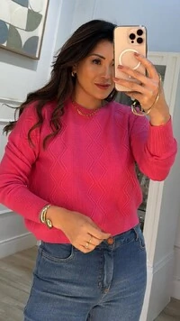 Blusa Tricot Janine Losango Duplo Com Nervura