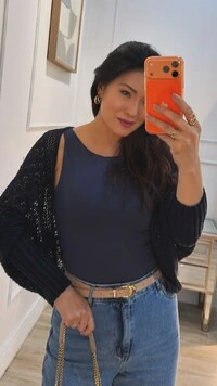 PRÉ-VENDA DATA ESTIMADA DE ENVIO DIA 10/10 Kimono Capa Tricot Lulu Punhos Largos Canelados