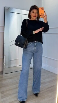 Blusa Tricot Thalita Mangas Bufantes Com Nervuras Caneladas