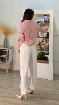 Camisa Mesclada Bolso Único Aysha Martingalê Nos Punhos