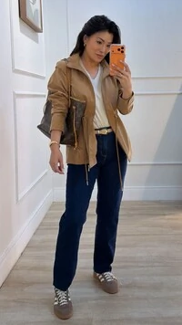 Parka Casaco Aveludado Marie Capuz Removível