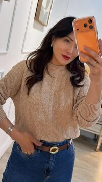 Blusa Tricot Texturizado Fernanda Trançados Pela Peça