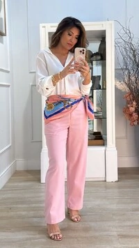 Maxi Camisa Jessie Viscose Mangas Longas Com Martingale