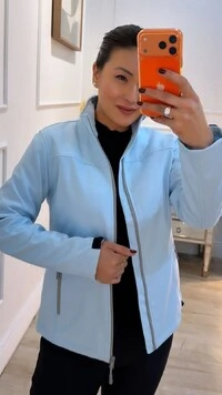 Jaqueta Casaco Gigi Gola Alta Detalhe Bicolor