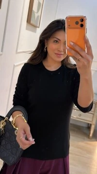 Blusa Tricot Manoela Punhos E Barrado Canelados