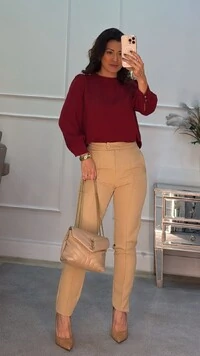 Calça Alfaiataria Básica Caterina Com Botão Forrado
