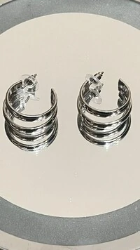 Brinco Argola Tripla Larga Lisa