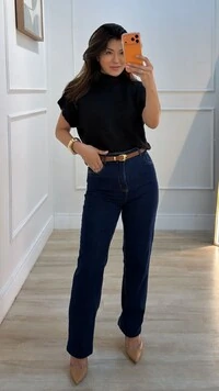 Blusa Tricot Ampla Giulia Gola Alta Enrolado