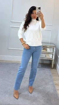 Blusa Tricot Ayumi Hexágonos Achatados Frontais