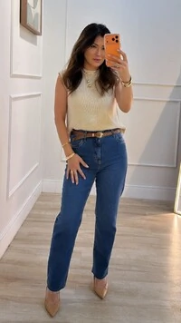 Blusa Regata Tricot Natasha Gola Careca