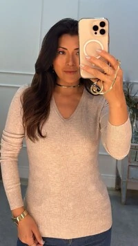 Sueter Tricot Catarina Texturizado Decote V