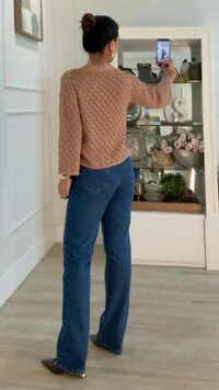 Blusa Tricot Ampla Mangas 7/8 Rafaella Com Entremeios