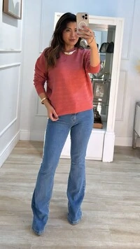 Blusa Tricot Ampla Hallie Com Nervuras Horizontais E Mini Entremeios