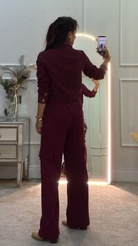Calça Pantalona Cargo Mariane Com Cinto Faixa