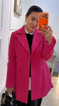 Casaco Lã Batida Texturizado Kelly Martingalê Lateral