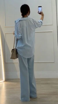 Calça Wide Leg Alfaiataria Veridiana Cinto Encapado