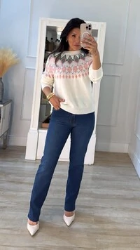 Blusa Tricot Melory Com Losangos Multicolor
