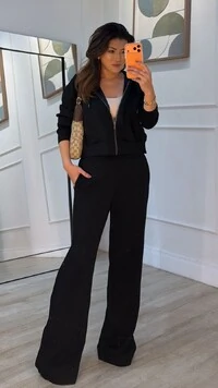 Conjunto Moletom Blusa E Calça Jamile Botões Laterais