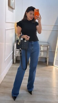 Blusa Tricot Com Entremeios Gola Alta Sandy Punhos E Barrado Ondulados