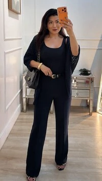 Calça Pantalona Tabatha Cinto Couro Eco