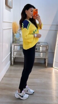 Blusa Tricot Brasil Nayara Detalhe De Listra Bicolor Nos Ombros