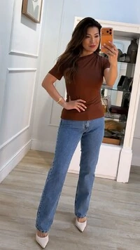 Blusa Malha Layla Ombro Vazado Detalhe Pregas