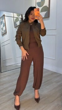 Jaqueta Casaco Corta Vento Catarina Bolsos Horizontais Com Zíper