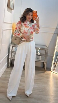 Calça Pantalona Alfaiataria Eliana Elástico Na Pala