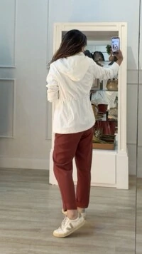 Parka Com Puxadores Reguláveis Na Cintura Luna Botões Dourados